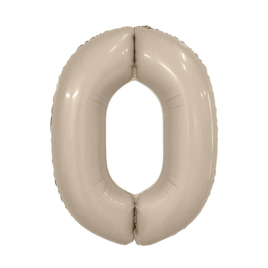 Balon din folie Cifra "0" 102 cm (40") Mystic cream