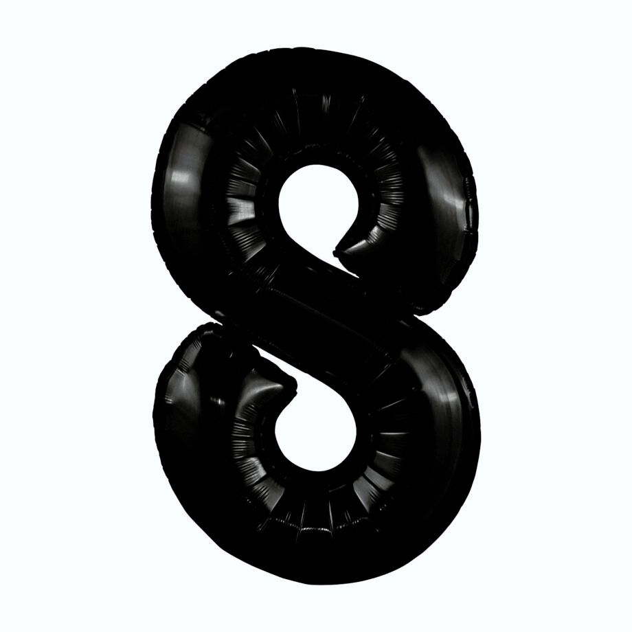 Balon din folie Cifra "8" 102 cm (40") Negru