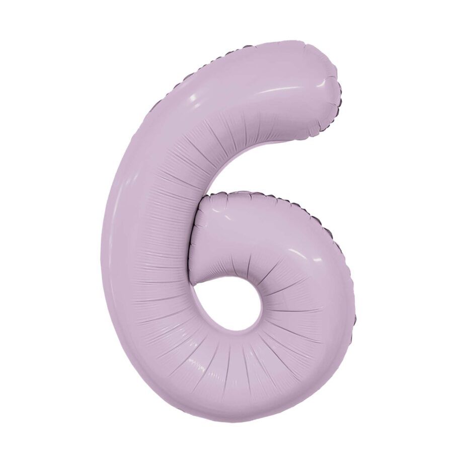 Balon din folie Cifra "6" 102 cm (40") Orhidee