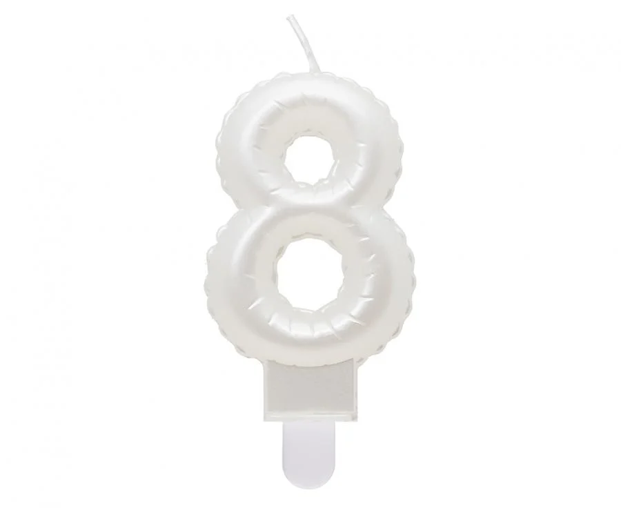 Lumanare pentru tort Cifra 8 Pearly white 7 cm — изображение 2