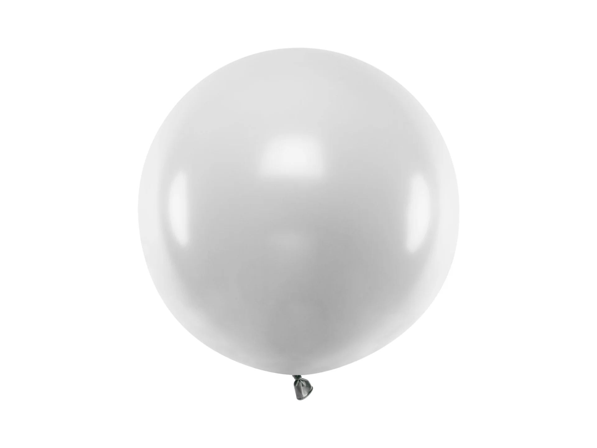 Balon latex Jumbo 60 cm Metallic Silver Snow