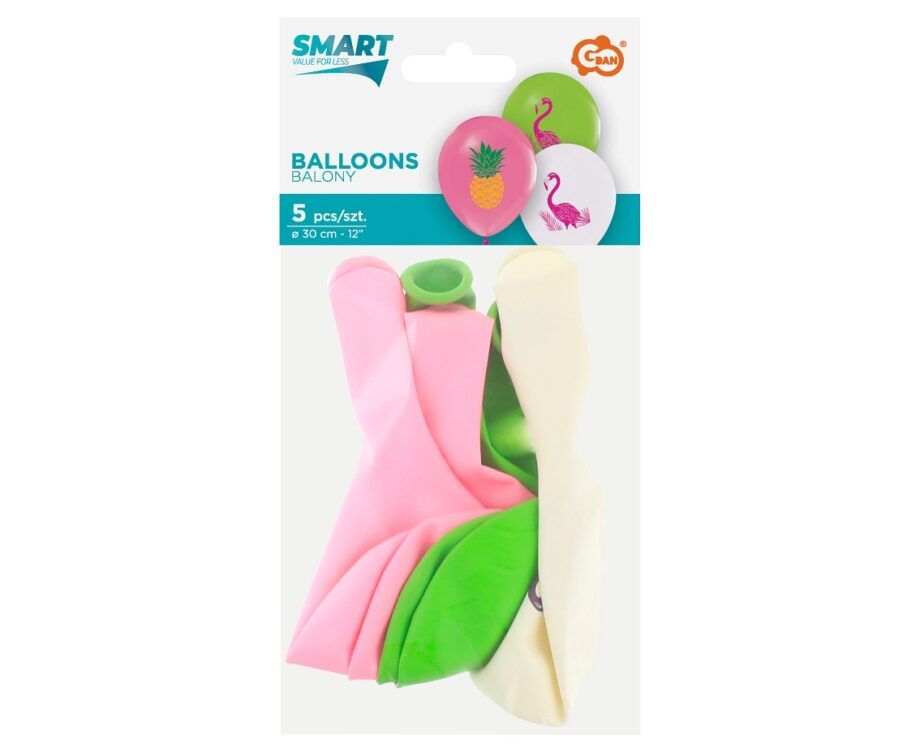 Set baloane latex 30 cm (12") Flamingo, 5 baloane - imagine 2