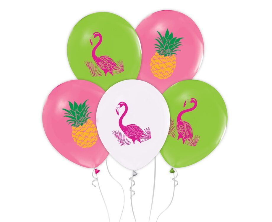 Set baloane latex 30 cm (12") Flamingo, 5 baloane