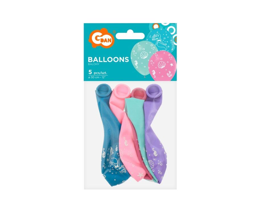 Set baloane latex 30 cm (12") Lumea subacvatică, 5 baloane - imagine 2