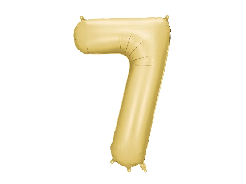 Balon din folie Cifra "7" 86 cm (34") auriu satin PD