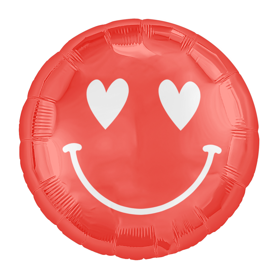 Balon din folie Cerc cu imprimare 48 cm (19") Смайл с сердечками