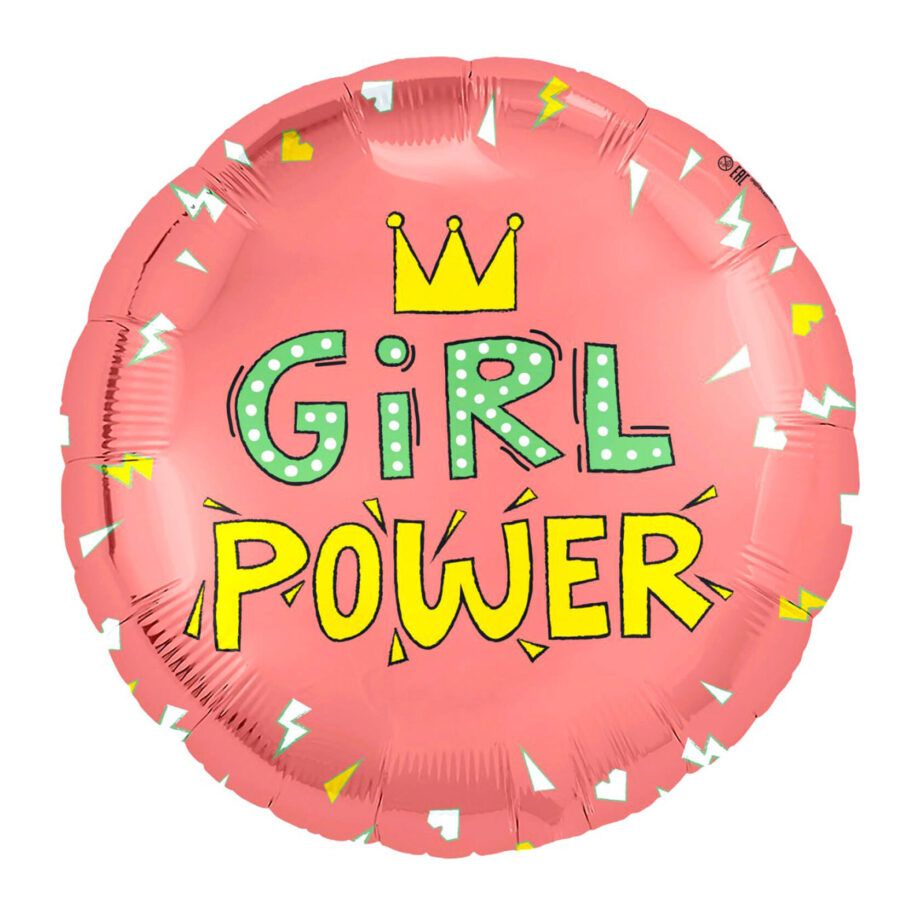 Balon din folie Cerc cu imprimare 48 cm (19") GIRL POWER