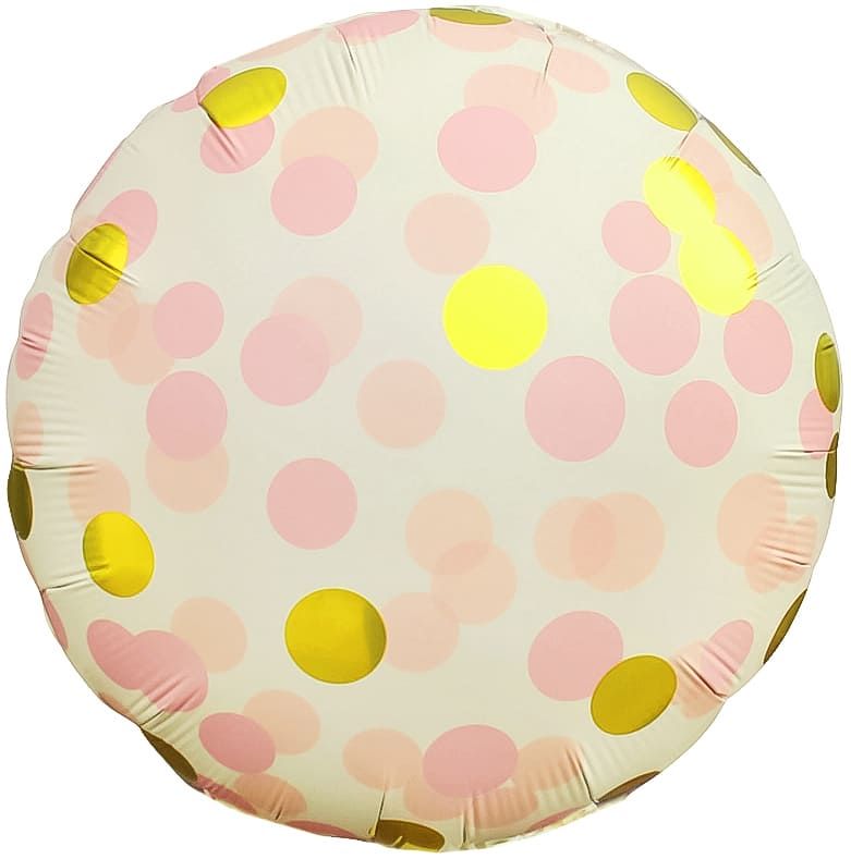 Balon din folie Cerc cu confeti roz 48 cm (19″)