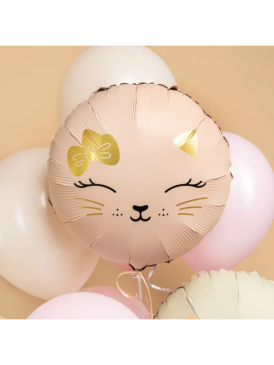 Balon din folie Cerc pisicuta bej 48 cm (19″)